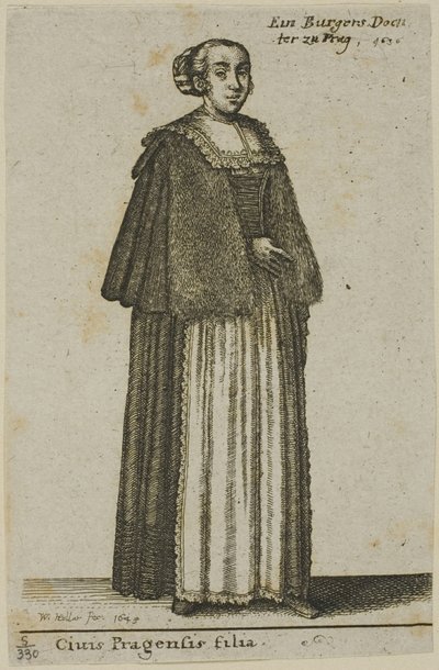 Chica de Praga de Wenceslaus Hollar