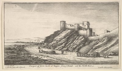 Perspectiva del Castillo de Yorke en Tánger, desde la Playa y el Noroeste de Wenceslaus Hollar