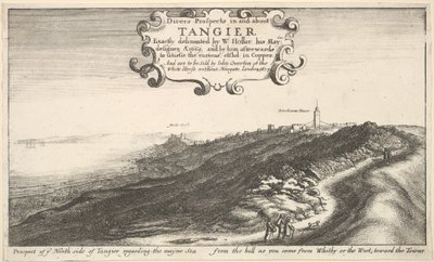 Vista del lado norte de Tánger respecto al mar desde la colina al llegar..., antes de 1673 de Wenceslaus Hollar