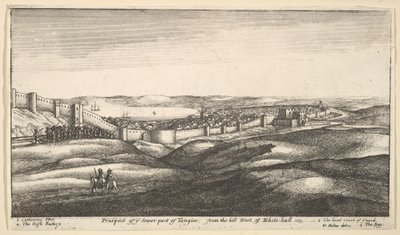 Vista de la parte baja de Tánger, desde la colina al oeste de White-hall, 1669-73 de Wenceslaus Hollar