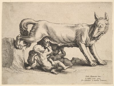 Rómulo y Remo, 1652 de Wenceslaus Hollar