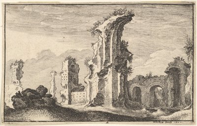 Ruinas de St Croix de Jerusalén de Wenceslaus Hollar