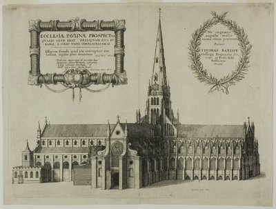 San Pablo desde el sur mostrando la aguja de Wenceslaus Hollar