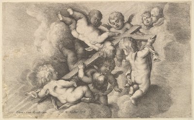 Siete putti llevando la cruz de Wenceslaus Hollar