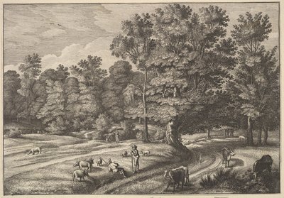 Pastores en un Bosque de Wenceslaus Hollar