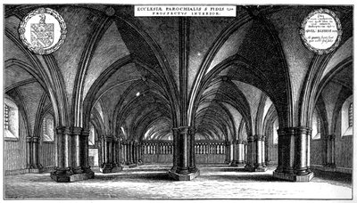 Iglesia de St Faiths en la cripta de la antigua Catedral de St Paul, Londres, 1657 1892 de Wenceslaus Hollar