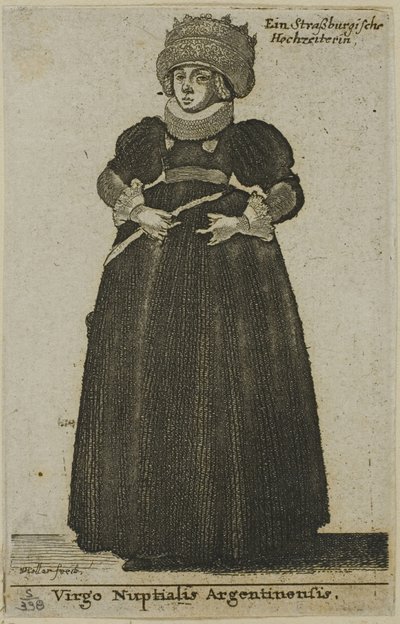Mujer de Estrasburgo en vestido de novia de Wenceslaus Hollar