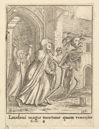 La abadesa, de la Danza de la Muerte, 1651 de Wenceslaus Hollar