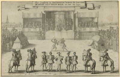 El combate en Smithfield entre el mismo John de Astley y Sir Philip Boyle de Wenceslaus Hollar