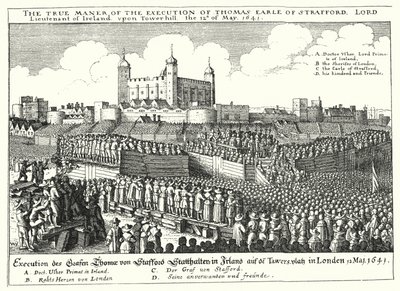 La ejecución de Thomas Wentworth, primer conde de Strafford, 1641 de Wenceslaus Hollar