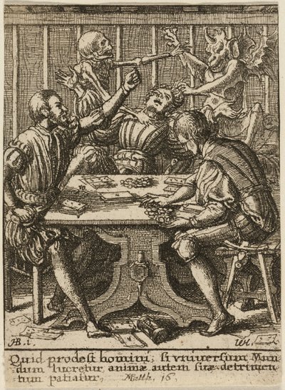Los Jugadores y la Muerte, de La Danza de la Muerte de Wenceslaus Hollar