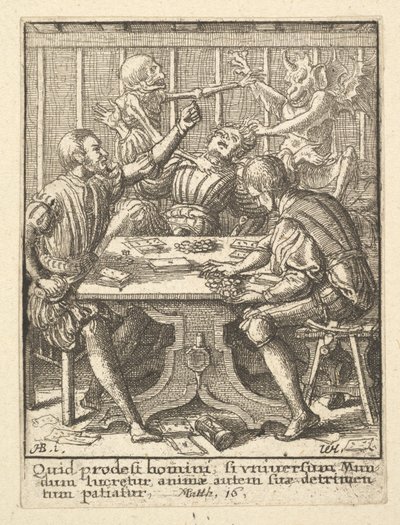 Los jugadores, de la Danza de la Muerte de Wenceslaus Hollar