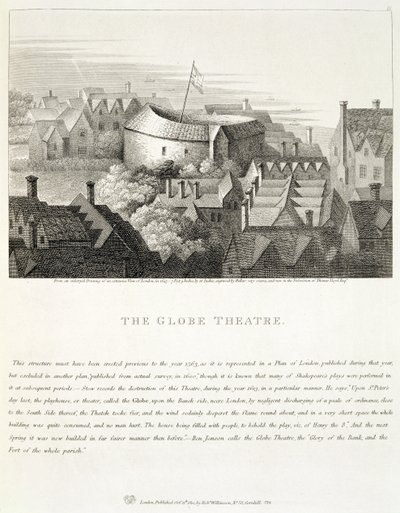 El Teatro Globe, c.1647, publicado por Robert Wilkinson, Londres, 1810 de Wenceslaus Hollar
