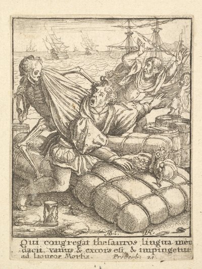 El Comerciante, de la Danza de la Muerte, 1651 de Wenceslaus Hollar
