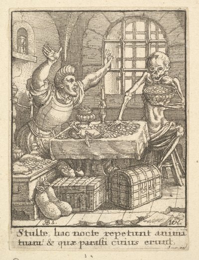 El avaro, de la Danza de la Muerte, 1651 de Wenceslaus Hollar
