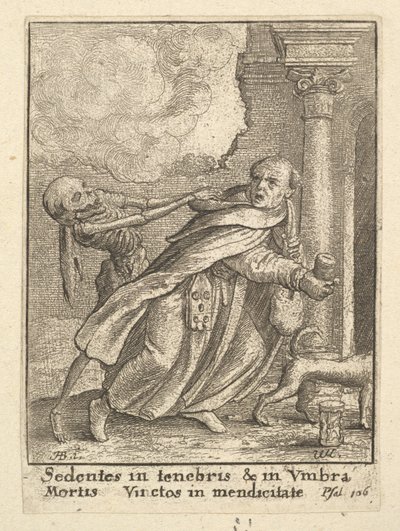 El monje, de La danza de la muerte de Wenceslaus Hollar