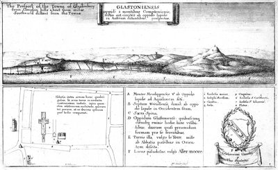La perspectiva de la ciudad de Glastonbury de Wenceslaus Hollar