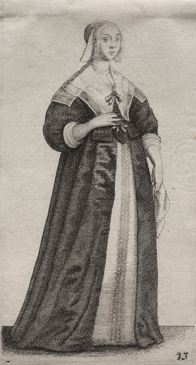 Los Varios Hábitos de las Mujeres Inglesas, desde la Nobleza hasta las Mujeres del Campo..., 1639 de Wenceslaus Hollar