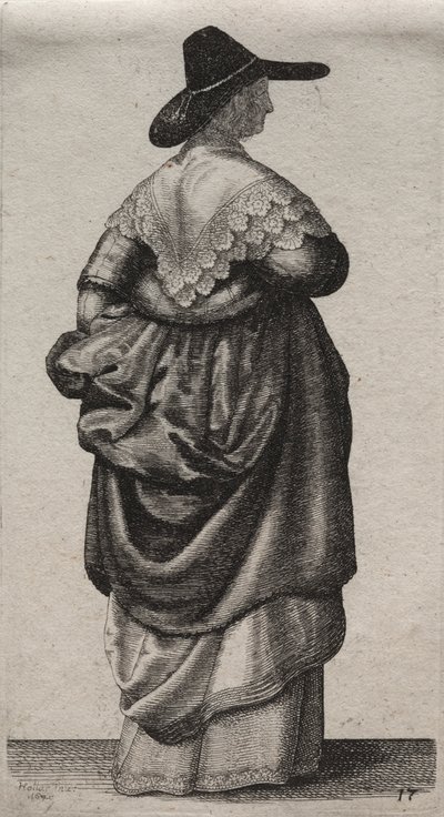 Los varios hábitos de las mujeres inglesas, desde la nobleza hasta las mujeres del campo..., 1640 de Wenceslaus Hollar