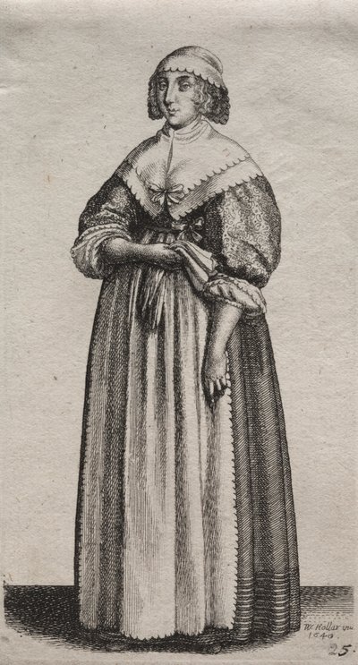 Los Varios Hábitos de las Mujeres Inglesas, desde la Nobleza hasta las Mujeres del Campo..., 1640 de Wenceslaus Hollar