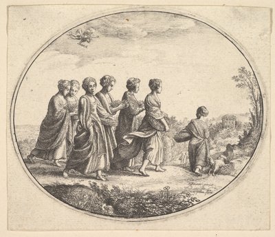 Las hijas de Aglaura, Mercurio y Herse, ca. 1646 de Wenceslaus Hollar