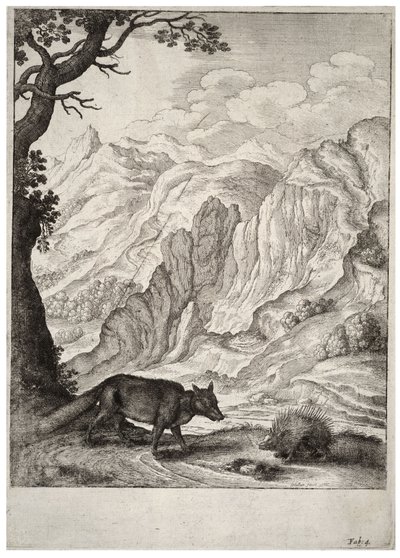 El zorro y el puercoespín de Wenceslaus Hollar