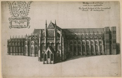 La perspectiva norte de la iglesia conventual de Westminster, Londres de Wenceslaus Hollar