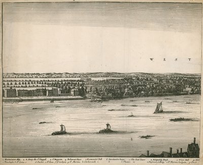La perspectiva de Londres y Westminster tomada desde Lambeth de Wenceslaus Hollar