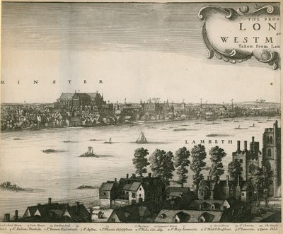 La perspectiva de Londres y Westminster tomada desde Lambeth de Wenceslaus Hollar