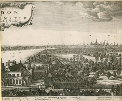 La perspectiva de Londres y Westminster tomada desde Lambeth de Wenceslaus Hollar