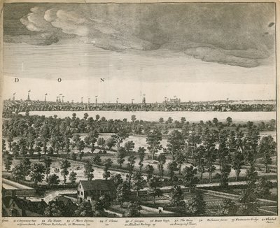 La perspectiva de Londres y Westminster tomada desde Lambeth de Wenceslaus Hollar