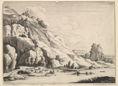 El puente de piedra, 1649 de Wenceslaus Hollar