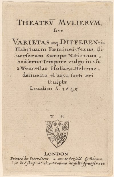 Theatrum mulierum: Página de título de Wenceslaus Hollar