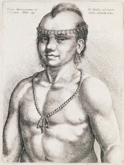 Indio de veintitrés años de Virginia, grabado de Wenceslaus Hollar (1607-1677) de Wenceslaus Hollar