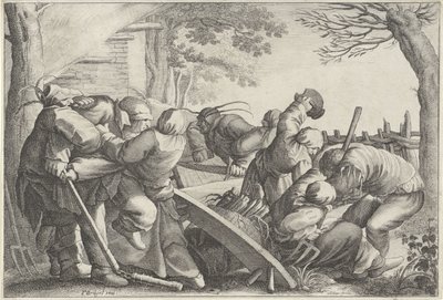 Los agricultores que luchan de Wenceslaus Hollar