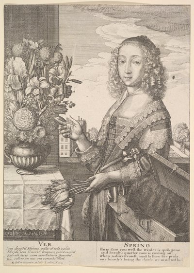 Ver - Primavera, tres cuartos de longitud, 1641 de Wenceslaus Hollar