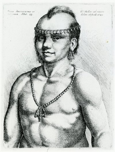 Indio de Virginia, 1645 de Wenceslaus Hollar
