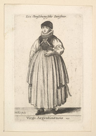 Virgo Argentinensis. Mujer soltera de Estrasburgo, 1625-77 de Wenceslaus Hollar