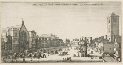 Westminster Hall (New Palace Yard y la Casa del Reloj) de Wenceslaus Hollar