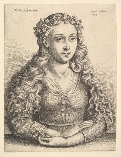 Mujer con una corona de hojas de roble, 1646 de Wenceslaus Hollar