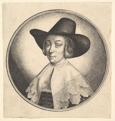 Mujer con sombrero de ala ancha, 1642 de Wenceslaus Hollar