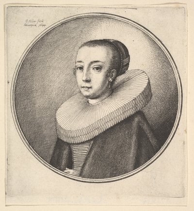Mujer con gorguera circular de encaje, 1644 de Wenceslaus Hollar