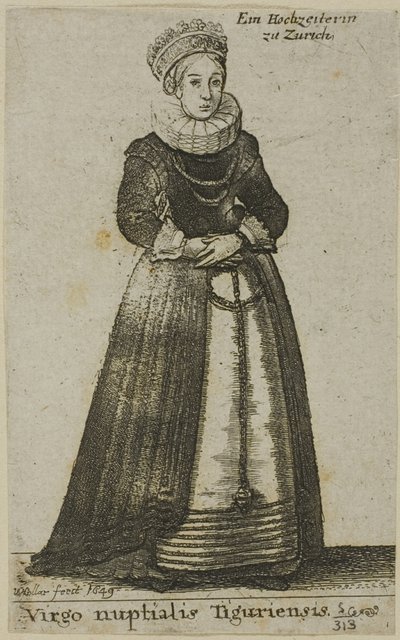 Mujer de Zúrich con vestido de novia de Wenceslaus Hollar