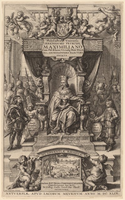 Página de título de "Philosophia Universia" de Wenceslaus Hollar after Abraham van Diepenbeeck