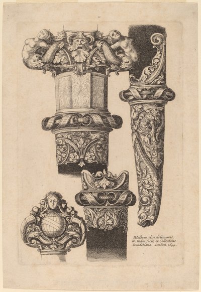 Ornamentación para una daga y vaina de Wenceslaus Hollar after Hans Holbein the Younger