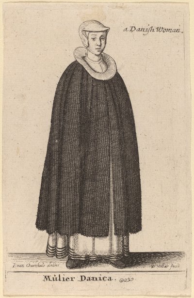 Mujer danesa de Wenceslaus Hollar after Hendrik J. van Craenhals