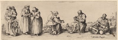Seis mendigos hombres y mujeres de Wenceslaus Hollar after Jacques Callot