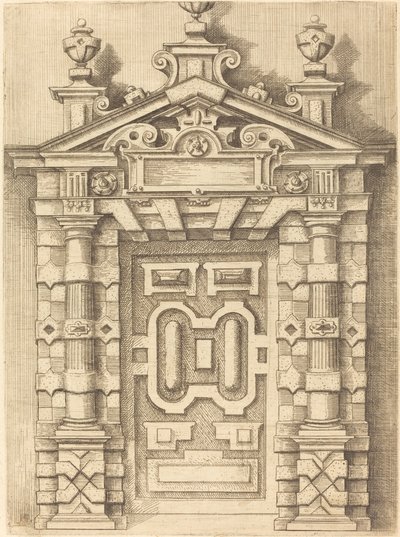 Puerta con frontón de Wendel Dietterlin