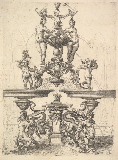 Diseño para una fuente, Placa 119 de Architectura de Dietterlin, 1598 de Wendel Dietterlin the Elder