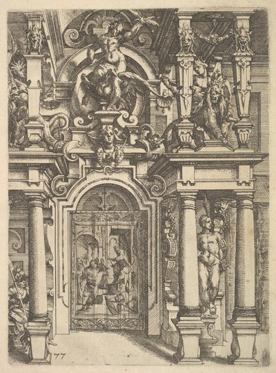 Placa ornamental de Architettura, 1598 de Wendel Dietterlin the Elder